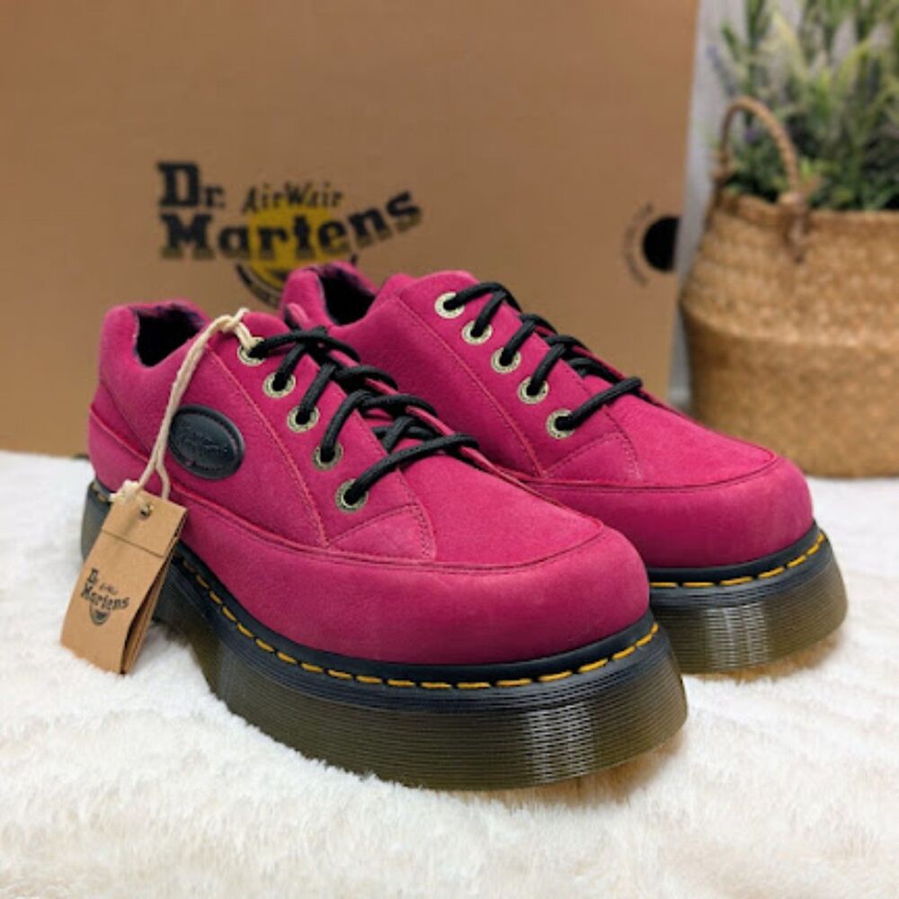 Dr. Martens Buzz 5i Fuchsia Pink Milled Nubuck WP Leather Lace-Up Shoes UK 7 NIB - Picture 3 of 14